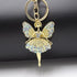 Creative Jewelry Pendant Key Ring Alloy Rhinestone Butterfly Fairy Key Ring Handbag Pendant Car Key Ring Female Jewelry Gift Butterfly Wing Fairy Keychain Rhinestone Dancing Ballet Car Keychain