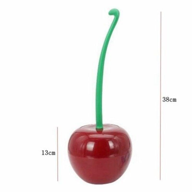 Creative Lovely Cherry Shape Lavatory Brush Toilet Brush And Holder Set Cleaning Bathroom Toilet Accessories Cherry Shape Toilet Brush Standing Toilet Brush Set  Compact Household Bathroom Cherry Toilet Brush