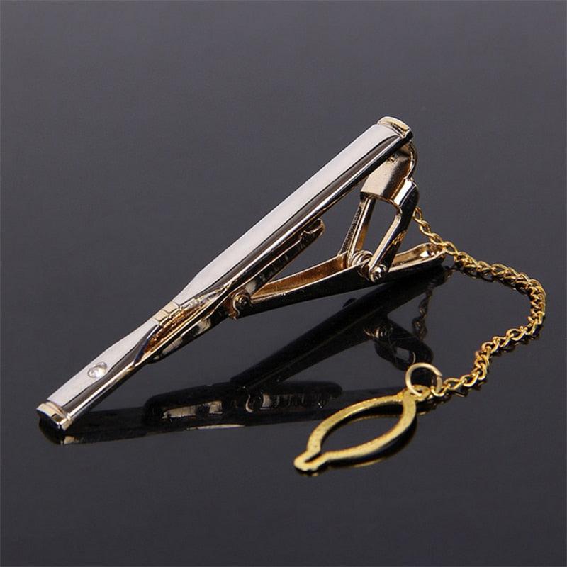 Creative Metal Necktie Bar Formal Shirt Classic Men Tie Clips Elegant Fashion Formal Professional Simple Tie Bar Clips Beautiful Designs Wedding Ceremony Gold Tie Pin Unisex Party Gifts Fashion Tie Clips