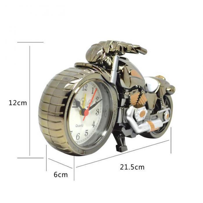 Creative Motorcycle Motorbike Pattern Non Ticking Analog Alarm Clock  Alarm Clock Desk Clock Creative Home Birthday Gift Cool Clock