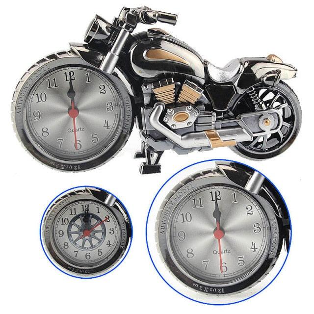 Creative Motorcycle Motorbike Pattern Non Ticking Analog Alarm Clock  Alarm Clock Desk Clock Creative Home Birthday Gift Cool Clock