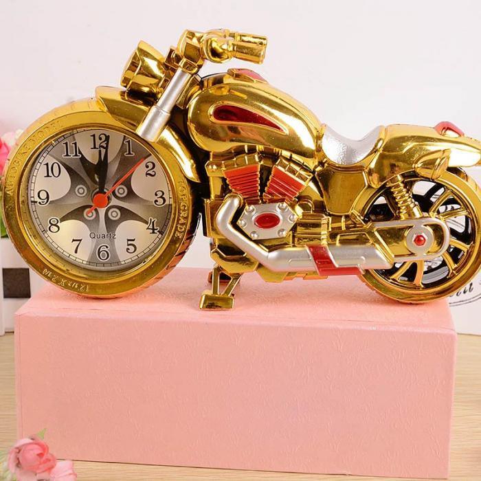 Creative Motorcycle Motorbike Pattern Non Ticking Analog Alarm Clock  Alarm Clock Desk Clock Creative Home Birthday Gift Cool Clock