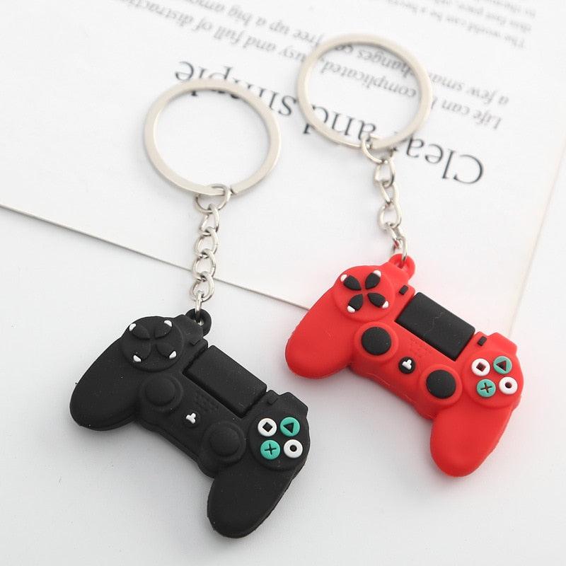 Creative PVC Simulation Joystick Game Machine Handle Keychain Video Game Controller Keychains Game Controller Handle Key Ring Video Game Keychain Pendant For Video Game Party Favors Model Key Chain Pendant Men Women Holder Trinket Gift