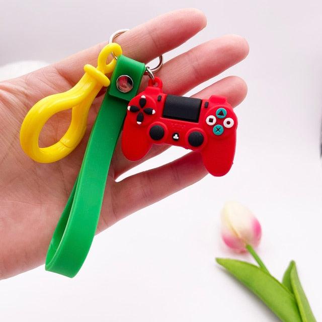 Creative PVC Simulation Joystick Game Machine Handle Keychain Video Game Controller Keychains Game Controller Handle Key Ring Video Game Keychain Pendant For Video Game Party Favors Model Key Chain Pendant Men Women Holder Trinket Gift