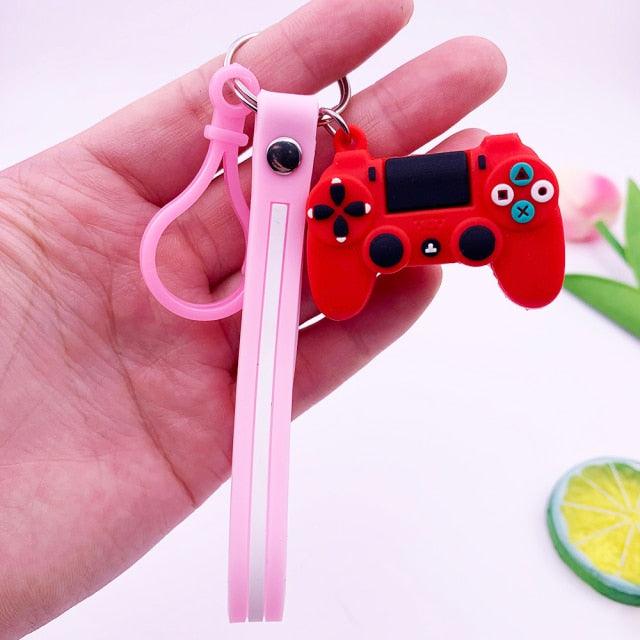 Creative PVC Simulation Joystick Game Machine Handle Keychain Video Game Controller Keychains Game Controller Handle Key Ring Video Game Keychain Pendant For Video Game Party Favors Model Key Chain Pendant Men Women Holder Trinket Gift