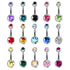 Crystal Piercing Navel Surgical Steel Rhinestone Belly Button Rings Navel Piercing Ball Belly Button Rings Belly Rings for Women Belly Piercing Jewelry Belly Bars Navel Rings Stainless Steel Navel Piercing Jewelry for Women