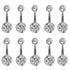 Crystal Piercing Navel Surgical Steel Rhinestone Belly Button Rings Navel Piercing Ball Belly Button Rings Belly Rings for Women Belly Piercing Jewelry Belly Bars Navel Rings Stainless Steel Navel Piercing Jewelry for Women