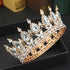 Crystal Queen King Crowns Bridal For Bride Women Headpiece Hair Ornaments Wedding Head Jewelry Accessories Bride Full Crown Pageant Headhand Jewelry Princess Tiara Retro Round Crown Bride Hair Accessories For Women