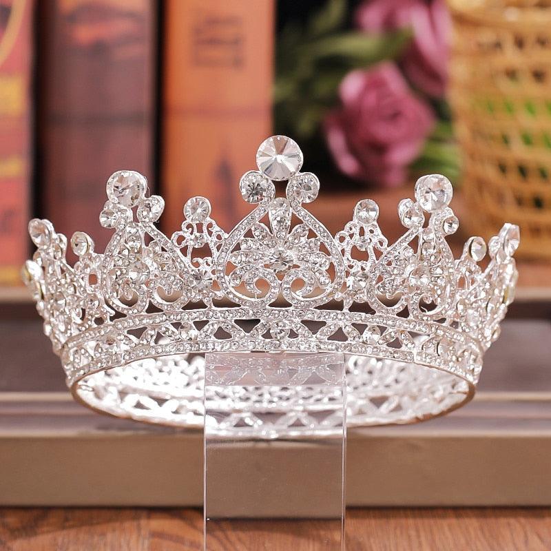 Crystal Rhinestone Round Crown Tiara Hair Jewelry Wedding Hair Accessories Bridal Hair Jewelry Queen Party Crown And Tiaras Gift Gold Crowns For Women Crowns And Tiaras Hair Accessories For Wedding Prom Bridal Party