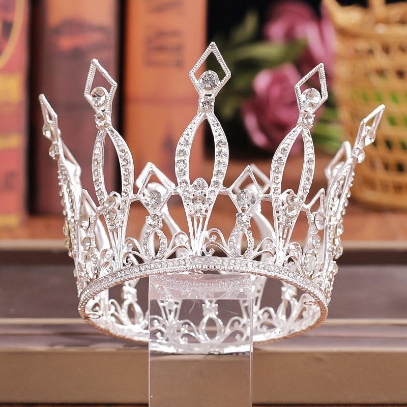 Crystal Rhinestone Round Crown Tiara Hair Jewelry Wedding Hair Accessories Bridal Hair Jewelry Queen Party Crown And Tiaras Gift Gold Crowns For Women Crowns And Tiaras Hair Accessories For Wedding Prom Bridal Party