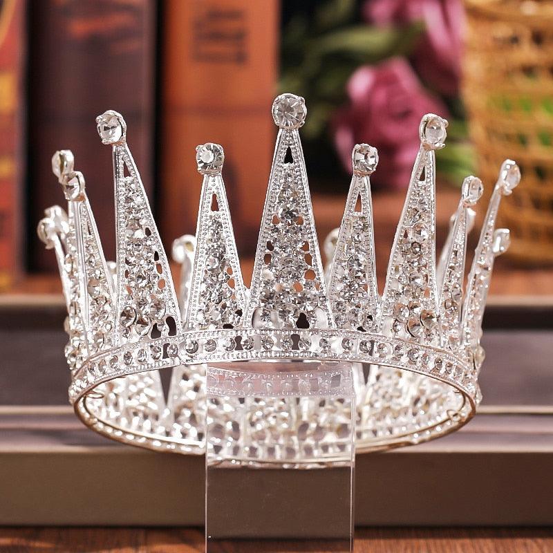 Crystal Rhinestone Round Crown Tiara Hair Jewelry Wedding Hair Accessories Bridal Hair Jewelry Queen Party Crown And Tiaras Gift Gold Crowns For Women Crowns And Tiaras Hair Accessories For Wedding Prom Bridal Party