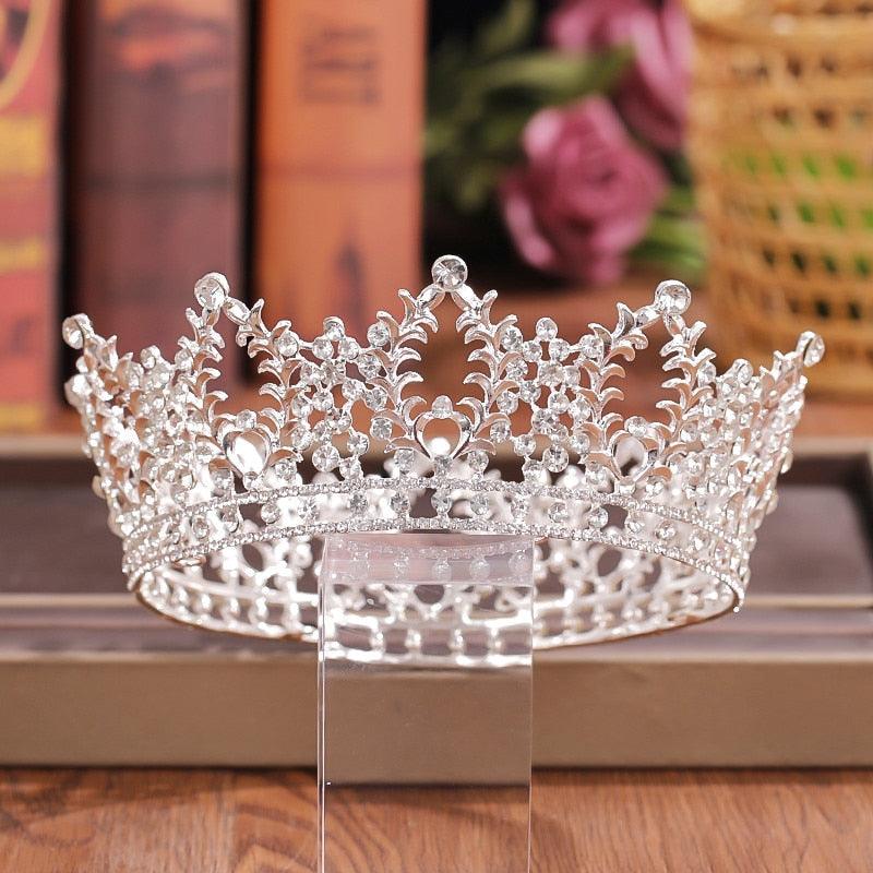 Crystal Rhinestone Round Crown Tiara Hair Jewelry Wedding Hair Accessories Bridal Hair Jewelry Queen Party Crown And Tiaras Gift Gold Crowns For Women Crowns And Tiaras Hair Accessories For Wedding Prom Bridal Party