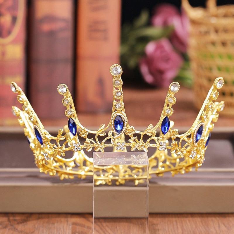 Crystal Rhinestone Round Crown Tiara Hair Jewelry Wedding Hair Accessories Bridal Hair Jewelry Queen Party Crown And Tiaras Gift Gold Crowns For Women Crowns And Tiaras Hair Accessories For Wedding Prom Bridal Party