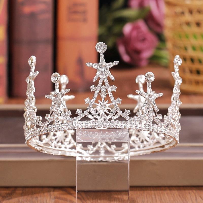 Crystal Rhinestone Round Crown Tiara Hair Jewelry Wedding Hair Accessories Bridal Hair Jewelry Queen Party Crown And Tiaras Gift Gold Crowns For Women Crowns And Tiaras Hair Accessories For Wedding Prom Bridal Party