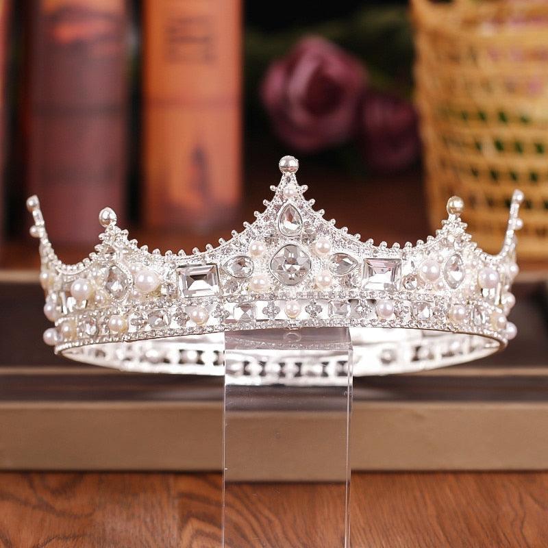 Crystal Rhinestone Round Crown Tiara Hair Jewelry Wedding Hair Accessories Bridal Hair Jewelry Queen Party Crown And Tiaras Gift Gold Crowns For Women Crowns And Tiaras Hair Accessories For Wedding Prom Bridal Party