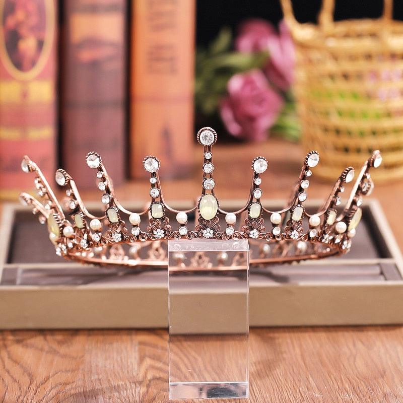 Crystal Rhinestone Round Crown Tiara Hair Jewelry Wedding Hair Accessories Bridal Hair Jewelry Queen Party Crown And Tiaras Gift Gold Crowns For Women Crowns And Tiaras Hair Accessories For Wedding Prom Bridal Party