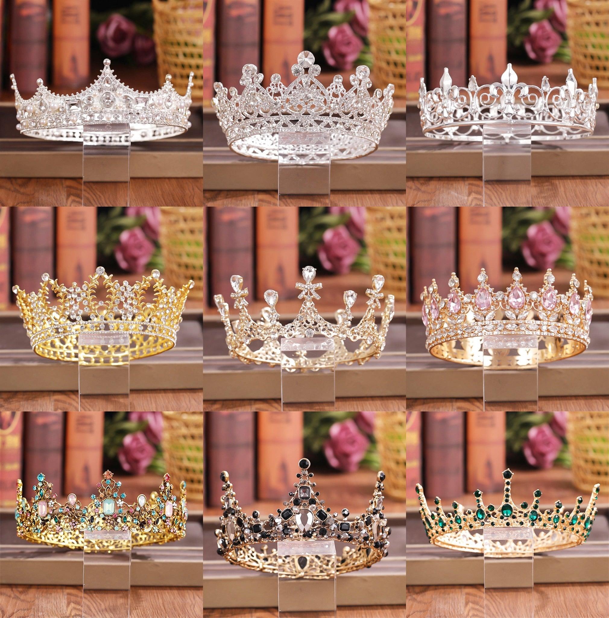 Crystal Rhinestone Round Crown Tiara Hair Jewelry Wedding Hair Accessories Bridal Hair Jewelry Queen Party Crown And Tiaras Gift Gold Crowns For Women Crowns And Tiaras Hair Accessories For Wedding Prom Bridal Party