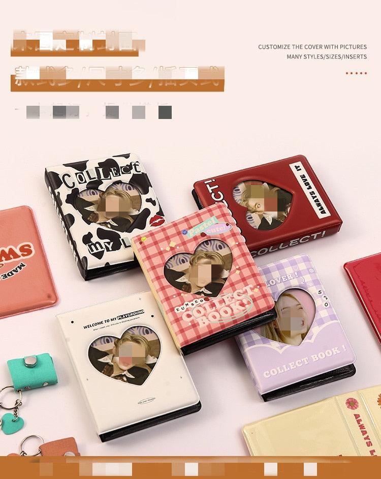 Custom 64 Card Photo Album Mini Collect Book 3 Inch For Polaroid Photo Card Photocard Ring Binder Cover Refillable Notebook Photo Album