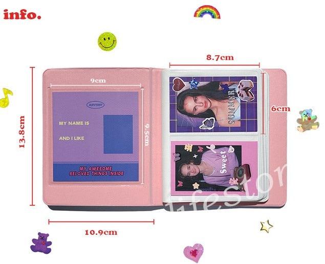 Custom 64 Card Photo Album Mini Collect Book 3 Inch For Polaroid Photo Card Photocard Ring Binder Cover Refillable Notebook Photo Album