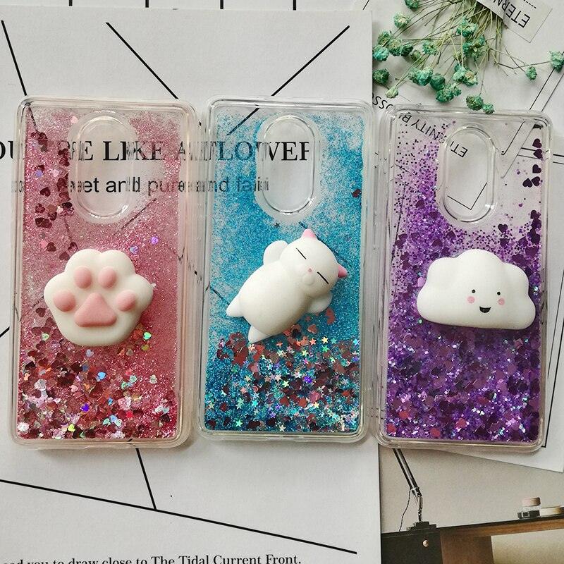 Cute 3D Squishy Cat Case For Xiaomi Redmi 5 plus 4X 8A 9A 9C 10T Luxury Glitter Quicksand Phone Case Redmi Note 5 9 Pro 5A Prime ,3D Shiny Quicksand Moving Bling Glitter Liquid Sparkle Flowing Soft Silicone Bumper Mirror Back Protective Case