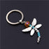 Cute Animal Collection Dragonfly Charms With Lotus Keychains Silver Animal Charm Jewelry Cross Keyring Butterfly Pendant Key Chain For Women Jewelry Dragonfly Keychain Dragonfly Pendants Keyring Chain Sparkling Key Ring Charm