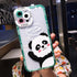 Cute Animal Panda Bear Phone Case For iPhone 14 Pro Max 13 12 11 X XS XR 7 8 Plus Transparent Soft Shockproof Camera Lens Protection Soft Silicone Shockproof Phone Case for iPhone