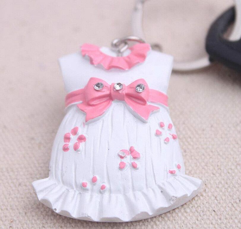 Cute Baby Boy Girl Clothes Key Chain Present Keychains Baby Shower Favors Birthday Party Supplies Key Chain Accessories For Wedding Gift