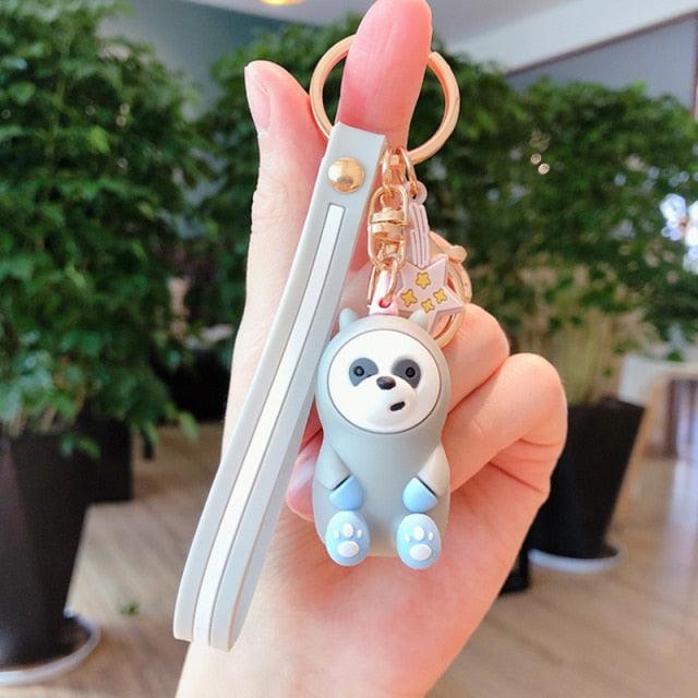 Cute Bear Keychain The Three Bears Keychains Bear Cartoon Bow Tie Bear Teddy Knot Bear Cute Keychain Car Key Holder Bag Charm Holder Resin Keyring Cartoon Keychain Perfect Gifts