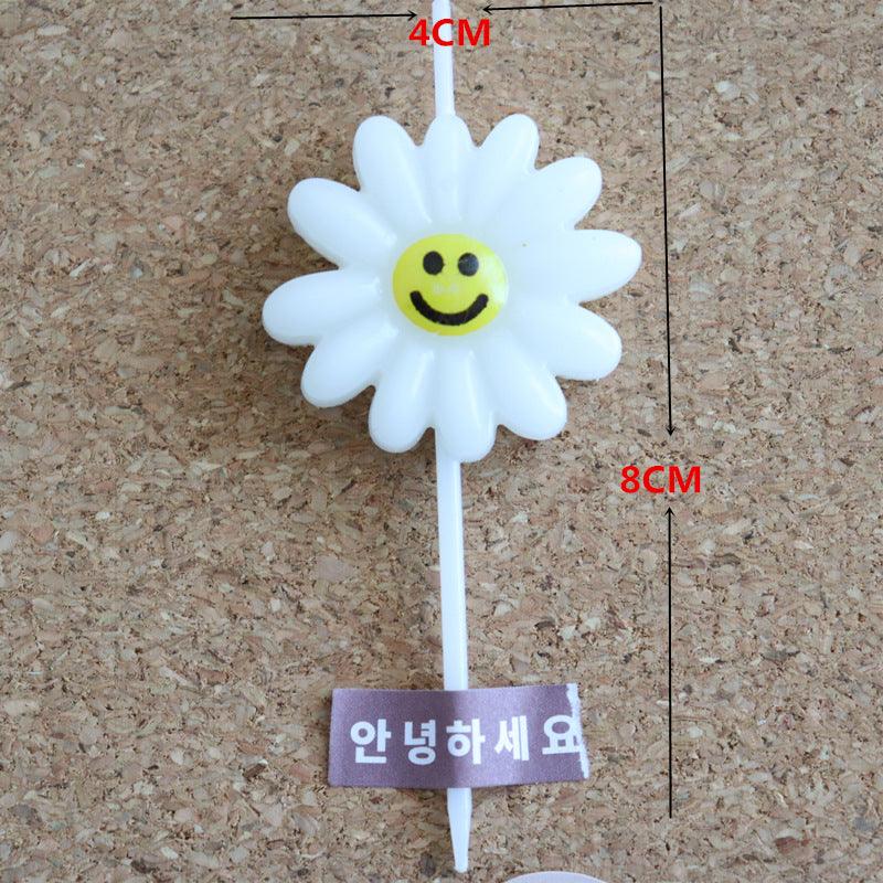 Cute Birthday Candle Daisy Birthday Candles Kids With Smiley Faces Children's Birthday Candles Birthday Cake Decorations Themed Party Supplies Lovely Flower Candles Daisy Shape - ALLURELATION - - Stevvex.com