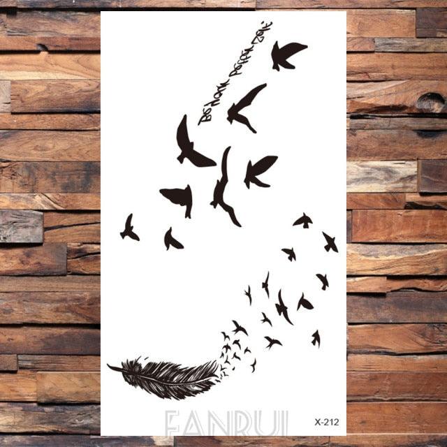 Cute Black Birds Temporary Waterproof Stickers Tattoo Flower Body Elegant Bird Butterfly Style For Womens - STEVVEX Beauty - 103, Animal Tattoo, Arm Tattoo, Back Tattoo, Beauty, Big Flowers Tattoo, Big Tattoo, Bird Tattoo, Black Tattoos, Body Tattoo, Butterfly Tattoo, Colorful Tattoo, Fashion Tattoo, Feather Tattoo, Flower Tattoo, Girls Tattoo, Leg Tattoo, Luxury Tattoo, Small Tattoo, Stylish Tattoo, Tattoo, Tiger Tattoo, Waterproof Tattoo, Women Tattoo - Stevvex.com