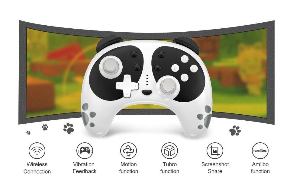 Cute Black White Joystick Wireless Bluetooth Panda Joystick Remote Controller Gamepad Compatible With For PC Laptop - STEVVEX Game - 221, all in one game controller, best quality joystick, bluetooth panda gamepad, compatible with mobile phone, Controller For Mobile Phone, controller for pc, game, Game Controller, gamepad joystick, gamepads for mobile, games accessories, joystick, joystick for games, lightweight Game Pad, portable Game Pad, remote controller, wireless panda gaepad - Stevvex.com