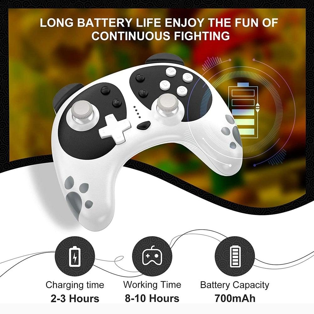 Cute Black White Joystick Wireless Bluetooth Panda Joystick Remote Controller Gamepad Compatible With For PC Laptop - STEVVEX Game - 221, all in one game controller, best quality joystick, bluetooth panda gamepad, compatible with mobile phone, Controller For Mobile Phone, controller for pc, game, Game Controller, gamepad joystick, gamepads for mobile, games accessories, joystick, joystick for games, lightweight Game Pad, portable Game Pad, remote controller, wireless panda gaepad - Stevvex.com