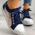 Cute Blue Women Fashion Shoes  Summer Casual Design Lace Breathable Platform Flat Woman Sneakers Walking Lace-up Comfortable Walking Footwear Fashion Sneakers