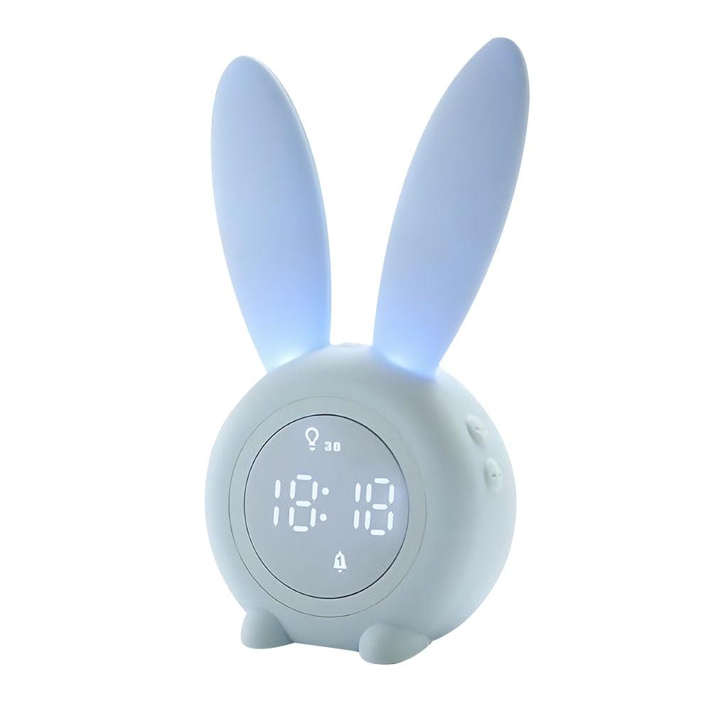 Cute Bunny Ear LED Digital Alarm Clock Electronic Kids Alarm Clock for Kids Children's Alarm Clocks for Girls Boys Bedroom Night Light for Kids Touch Control and Snoozing with USB Sound Control Rabbit Night Lamp Desk Clock Home Decoration