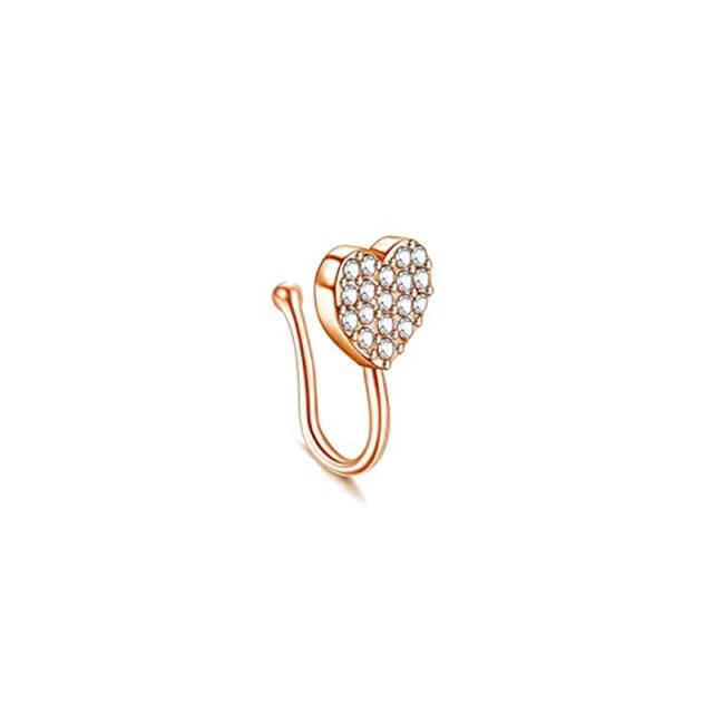 Cute Bunny Nose Ring Clip On Nose Cross Stainless Steel Heart Non Piercing Butterfly Nose Cuff Clip Cuff Clip Brand Design Bunny Nose Non Pierced Without Hole Nose Ring Clip On Nose Hoop Ring Stainless Steel Non-Piercing Jewelry Piercing Nez