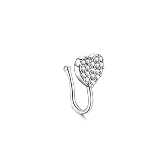 Cute Bunny Nose Ring Clip On Nose Cross Stainless Steel Heart Non Piercing Butterfly Nose Cuff Clip Cuff Clip Brand Design Bunny Nose Non Pierced Without Hole Nose Ring Clip On Nose Hoop Ring Stainless Steel Non-Piercing Jewelry Piercing Nez