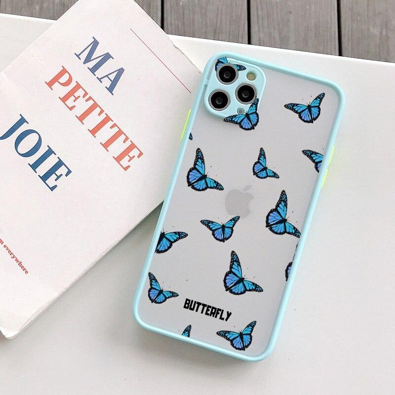 Cute Butterfly Pattern Phone Case For iphone 11 12 13 14 Pro Max X XS XR 7 8 Plus SE2 Hard Matte Shockproof Back Cover Clear Matte Soft Bumper Case Cute Animal Print Pattern Design Women Girls Teen Hard PC Back Protective Phone Cover