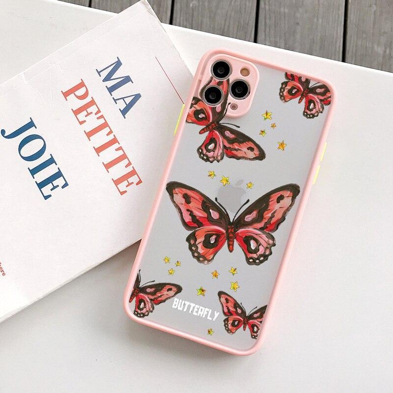 Cute Butterfly Pattern Phone Case For iphone 11 12 13 14 Pro Max X XS XR 7 8 Plus SE2 Hard Matte Shockproof Back Cover Clear Matte Soft Bumper Case Cute Animal Print Pattern Design Women Girls Teen Hard PC Back Protective Phone Cover