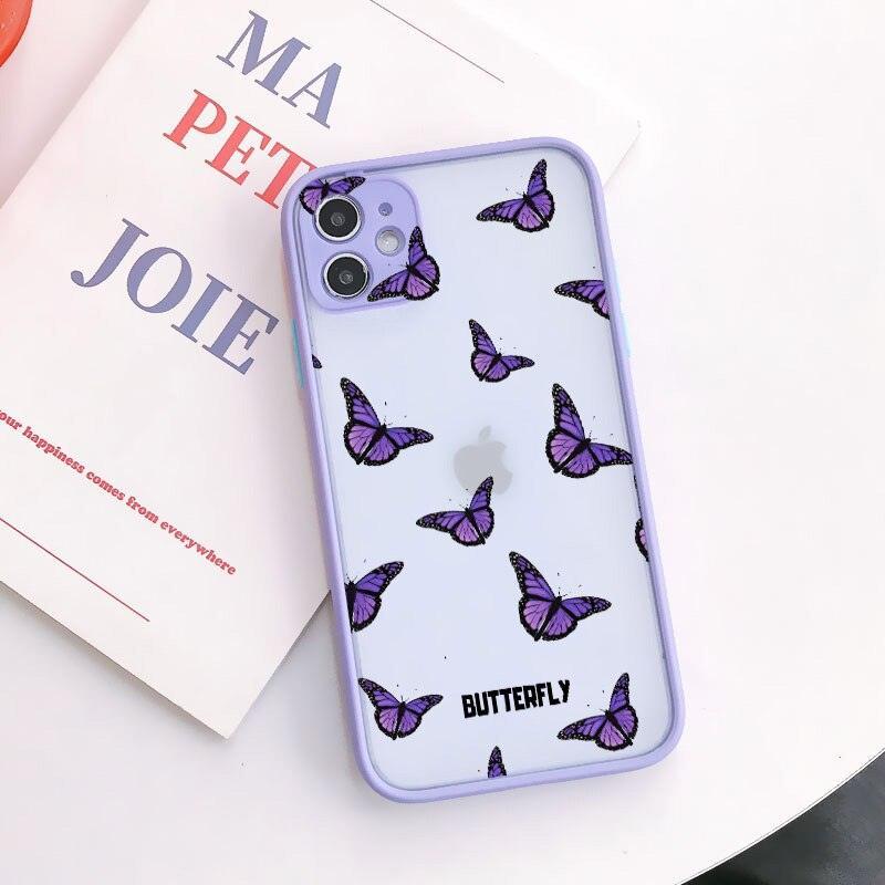 Cute Butterfly Pattern Phone Case For iphone 11 12 13 14 Pro Max X XS XR 7 8 Plus SE2 Hard Matte Shockproof Back Cover Clear Matte Soft Bumper Case Cute Animal Print Pattern Design Women Girls Teen Hard PC Back Protective Phone Cover