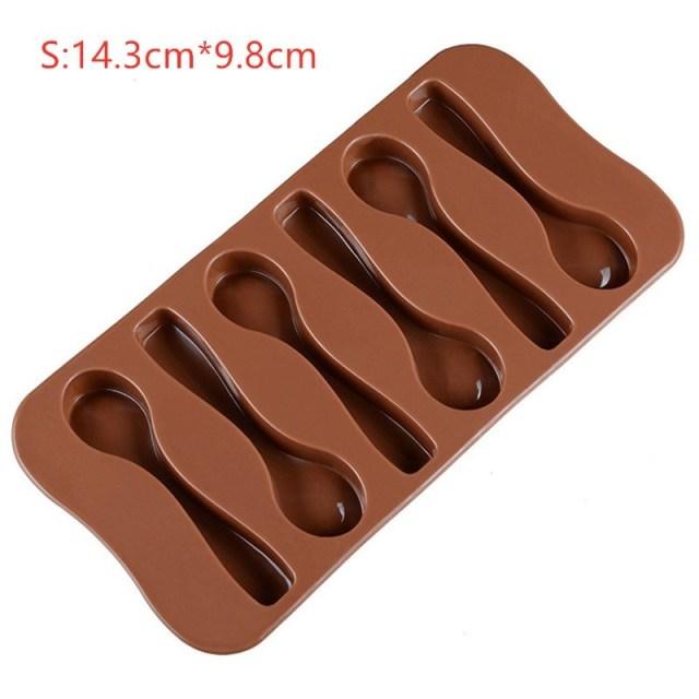 Cute Cake Mold Good Quality Chocolate Six Spoons Mould Mold Silicone Baking Cake Decorating Topper Candy Spoon Shape Mold Food Grade Silicone Cake Molds Chocolate Ice Jelly Mold Party Decor Homemade Cupcake Candy Bake Ware Baking Tool