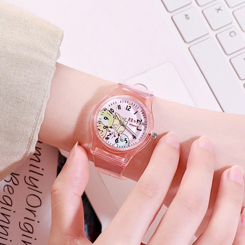 Cute Childrens Analog Transparent Watchband New Fashion Small Lightweight Watch Fresh And Simple Girls Quartz Watch Sport Simple Casual Quartz Wristwatch For Women Ladies Girls