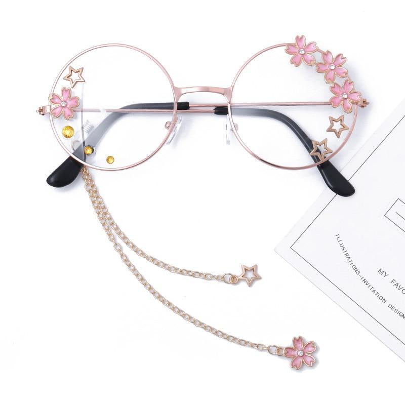 Cute Clear Optical Glasses Frame Women Round Frame Retro Eyeglasses  Decoration Eyewear Blue Light Blocking Glasses Women Thick Round Rim Frame Ladies Eyeglasses