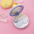 Cute Cookie Double Contact Lenses Box Blue Yellow Pink Contact Lens Case For Eyes Care Kit Holder Container Portable Travel Cookie Shaped Contact Lens Case Travel Contact Lens Box With Mirror Eye Care Kit Holder