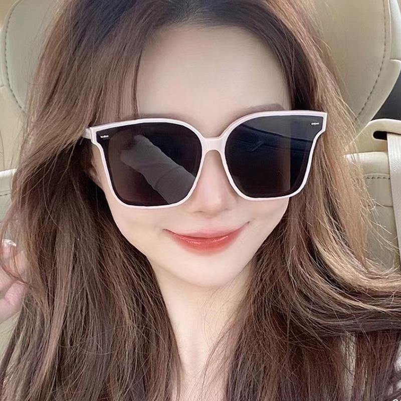 Cute Design Stylish Female Big Face Thin Square Shape Sunglasses Round Shape Face Glasses Trendy Retro Style Sunglasses For Men & Women UV400 Glasses