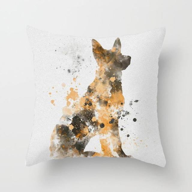 Cute Dog Peachskin Pillowcase Cover Kids Gift  Animals Puppy Pet Dog Painting Cotton Linen Throw Pillow Case Cushion Cover Square Animal Pillow Covers Home Decor Pillows Covers Pillowcase 45x45CM