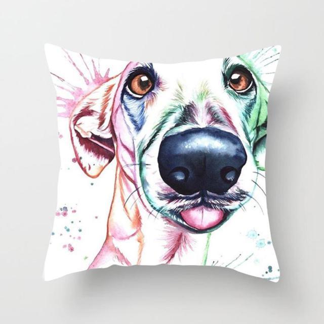 Cute Dog Peachskin Pillowcase Cover Kids Gift  Animals Puppy Pet Dog Painting Cotton Linen Throw Pillow Case Cushion Cover Square Animal Pillow Covers Home Decor Pillows Covers Pillowcase 45x45CM