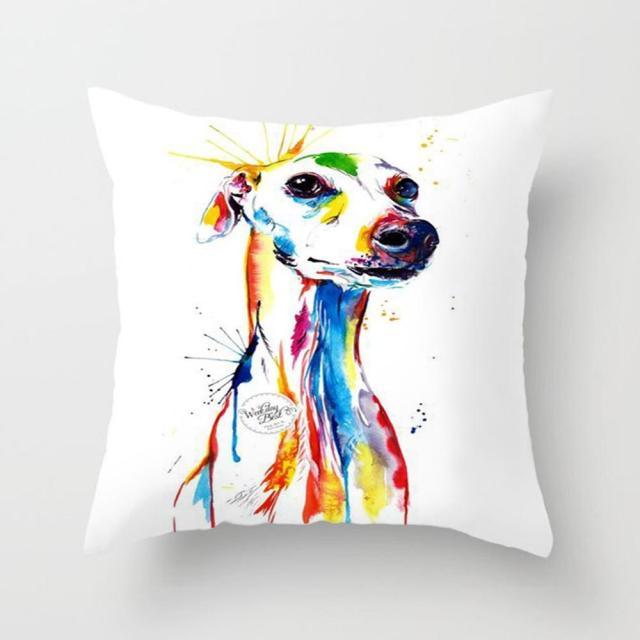 Cute Dog Peachskin Pillowcase Cover Kids Gift  Animals Puppy Pet Dog Painting Cotton Linen Throw Pillow Case Cushion Cover Square Animal Pillow Covers Home Decor Pillows Covers Pillowcase 45x45CM