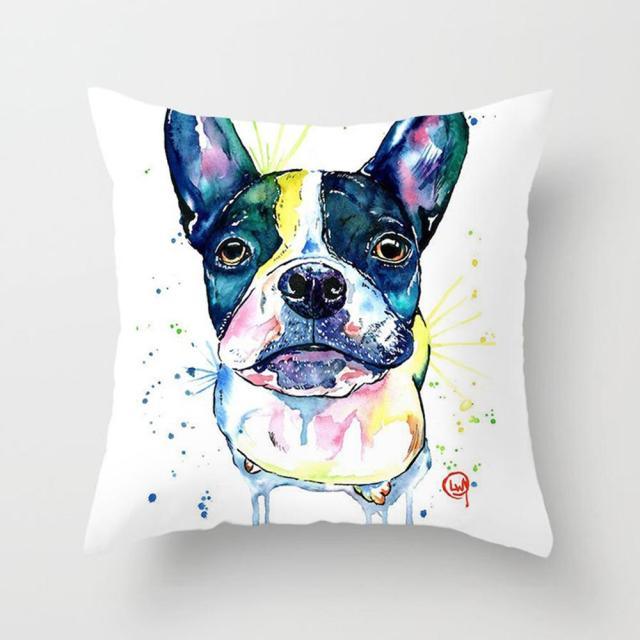 Cute Dog Peachskin Pillowcase Cover Kids Gift  Animals Puppy Pet Dog Painting Cotton Linen Throw Pillow Case Cushion Cover Square Animal Pillow Covers Home Decor Pillows Covers Pillowcase 45x45CM