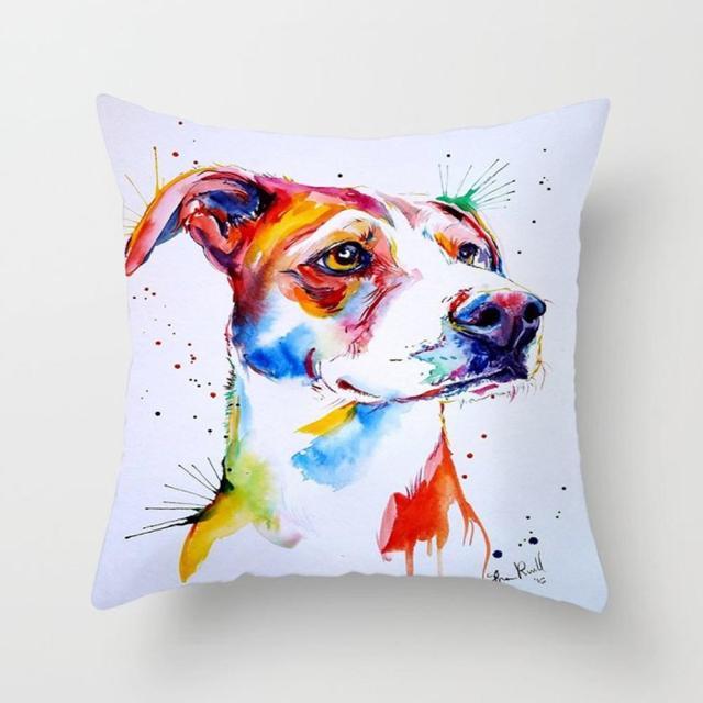 Cute Dog Peachskin Pillowcase Cover Kids Gift  Animals Puppy Pet Dog Painting Cotton Linen Throw Pillow Case Cushion Cover Square Animal Pillow Covers Home Decor Pillows Covers Pillowcase 45x45CM