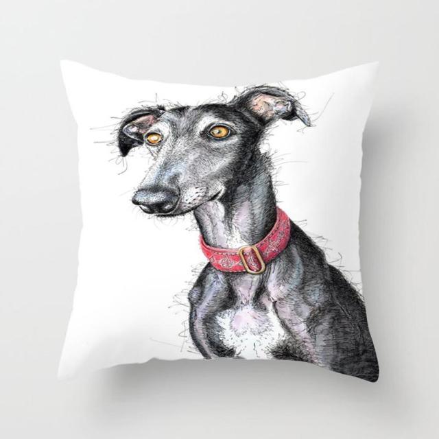 Cute Dog Peachskin Pillowcase Cover Kids Gift  Animals Puppy Pet Dog Painting Cotton Linen Throw Pillow Case Cushion Cover Square Animal Pillow Covers Home Decor Pillows Covers Pillowcase 45x45CM